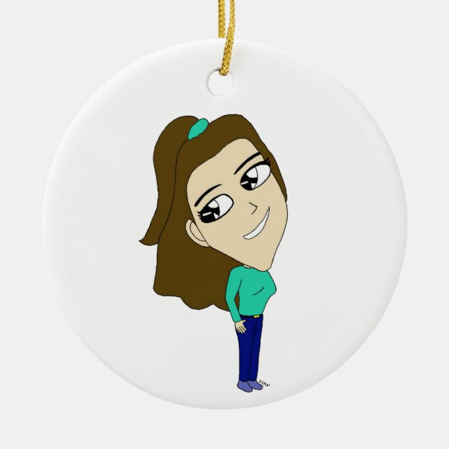 chibi   ceramic tree decoration (Front)