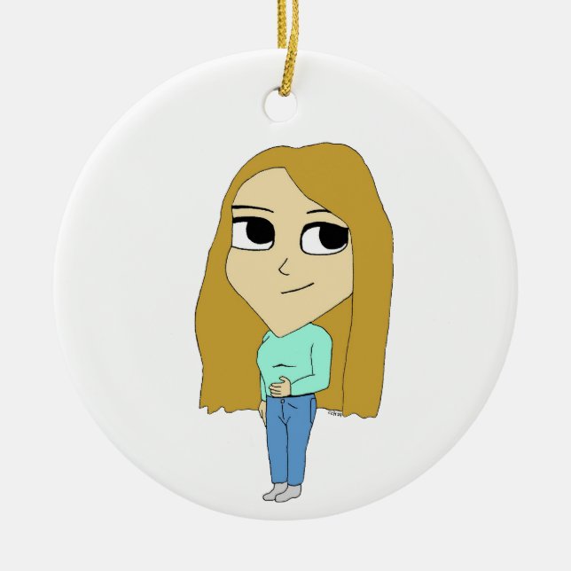 chibi   ceramic tree decoration (Front)