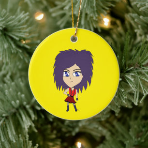 chibi ceramic tree decoration