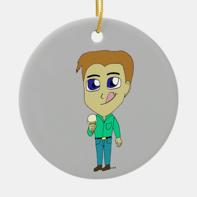 chibi   ceramic tree decoration (Front)