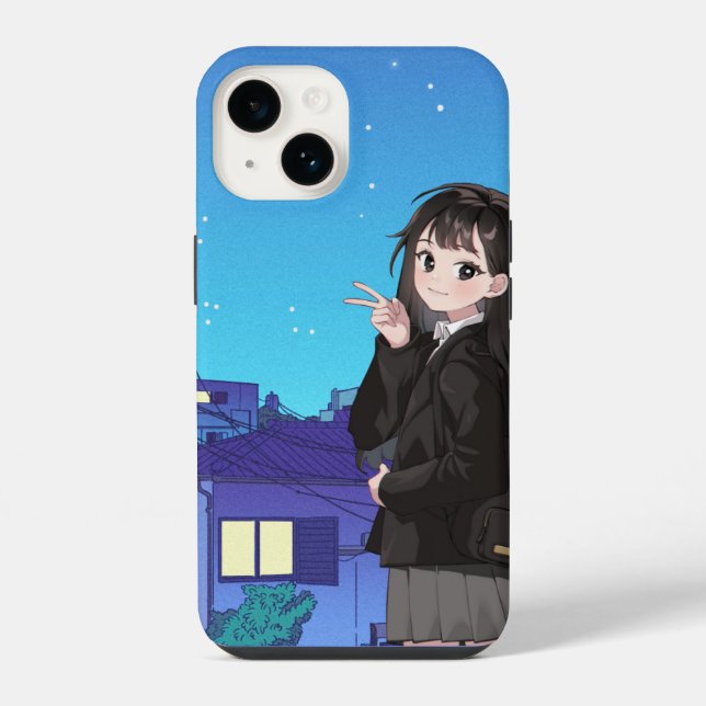 "Chibi charm" anime girl case (Back)