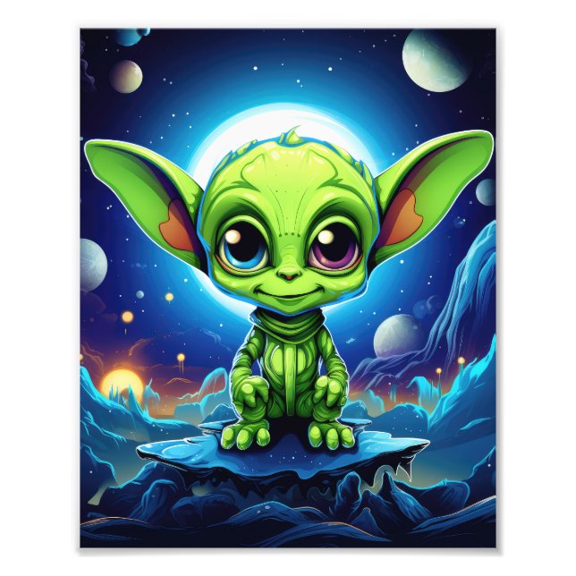 Chibi Cute Alien Photo Print (Front)