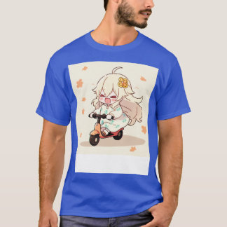 Chibi Cute Girl Ride Scooter T-Shirt