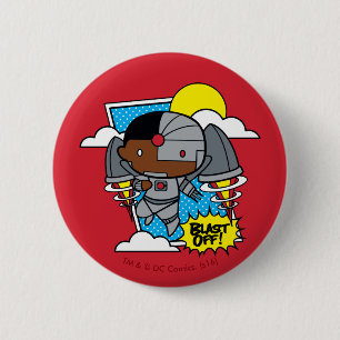 Chibi Cyborg Blast Off! 6 Cm Round Badge