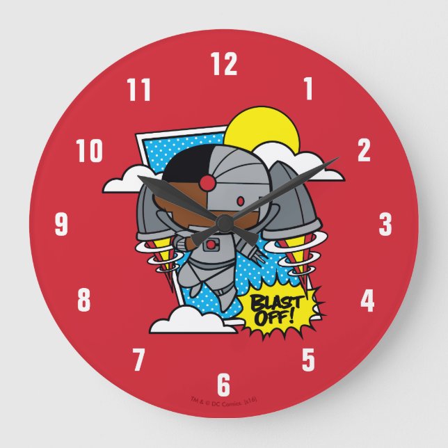 Chibi Cyborg Blast Off! Large Clock (Front)
