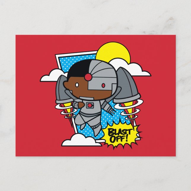 Chibi Cyborg Blast Off! Postcard (Front)