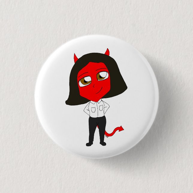 chibi devil girl 3 cm round badge (Front)