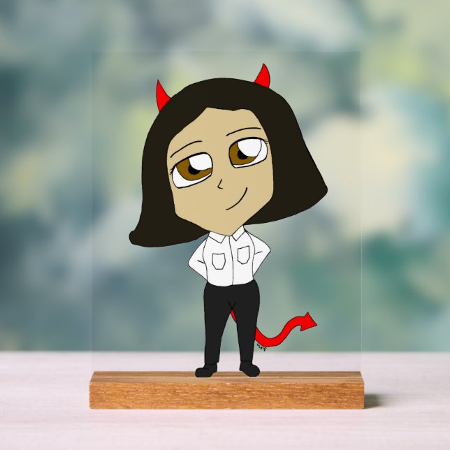chibi devil girl acrylic sign (Neutral)