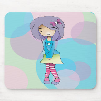 Chibi Dot Girl Mouse Pad
