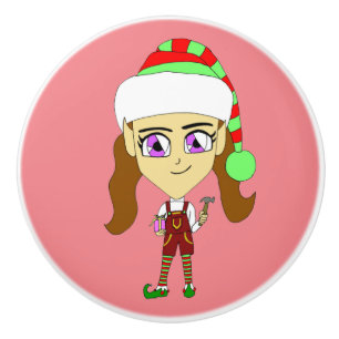 chibi elf     ceramic knob