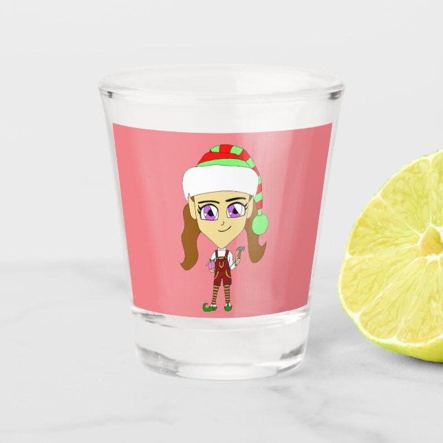 chibi elf    shot glass (Front)