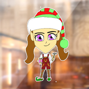 chibi elf  window cling