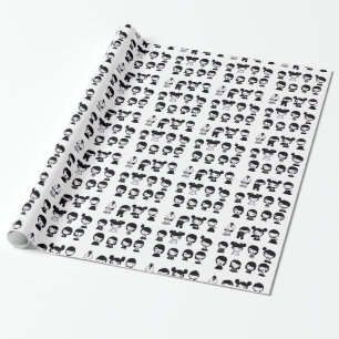 Chibi Emo Goth Wrapping Paper