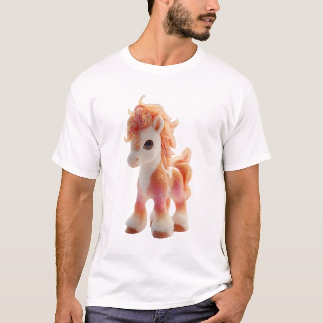 Chibi Fire Mane Sunset Pony Men T-Shirt (Front)
