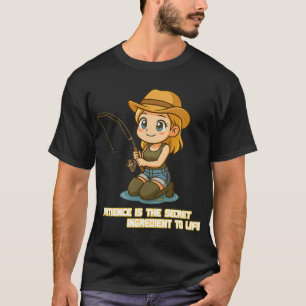 Chibi Fishing Girl Sticker – “Patience is the T-Shirt