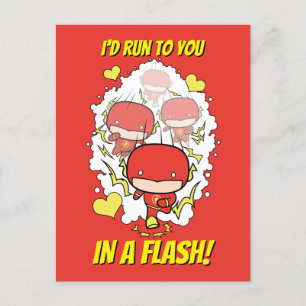 Chibi Flash - I'd Run To You In A Flash Valentine Holiday Postcard