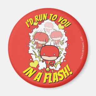 Chibi Flash - I'd Run To You In A Flash Valentine Magnet