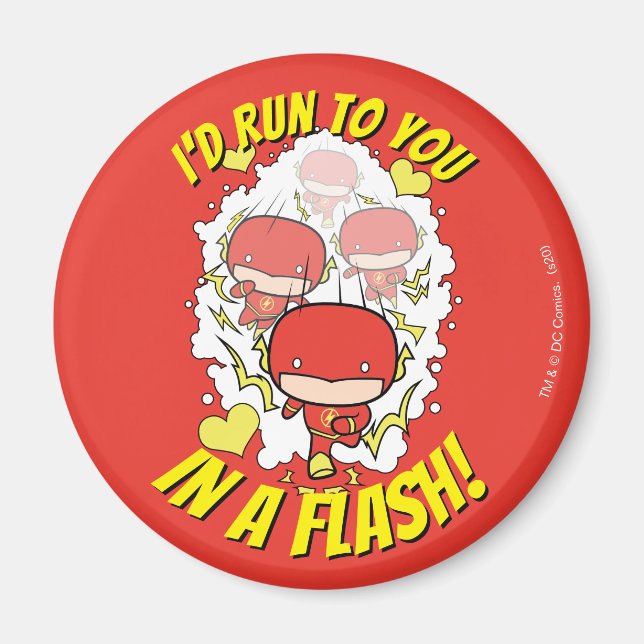 Chibi Flash - I'd Run To You In A Flash Valentine Magnet (Front)