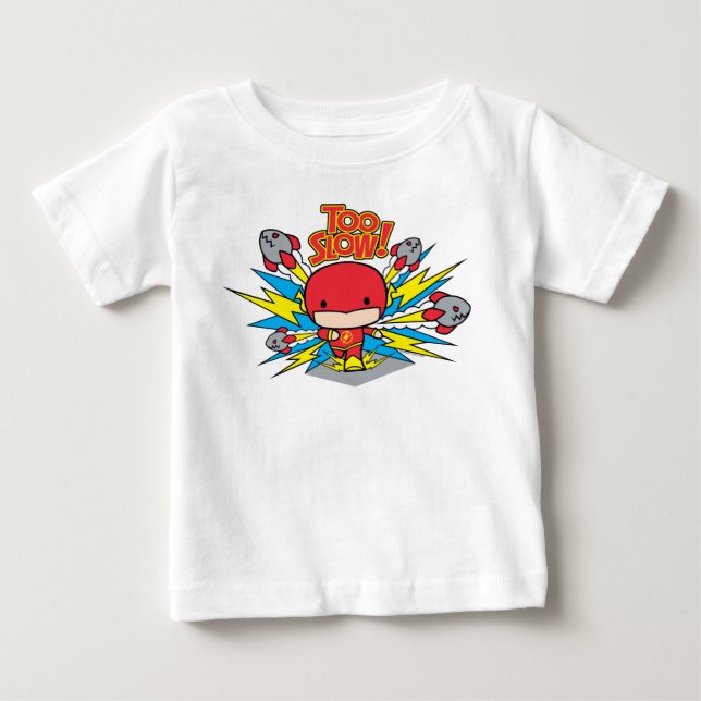 Chibi Flash Outrunning Rockets Baby T-Shirt (Front)