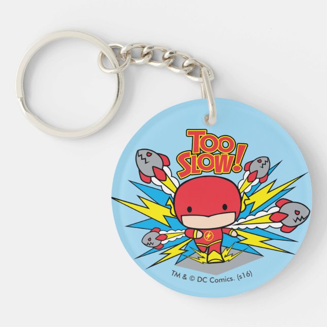 Chibi Flash Outrunning Rockets Key Ring (Front)