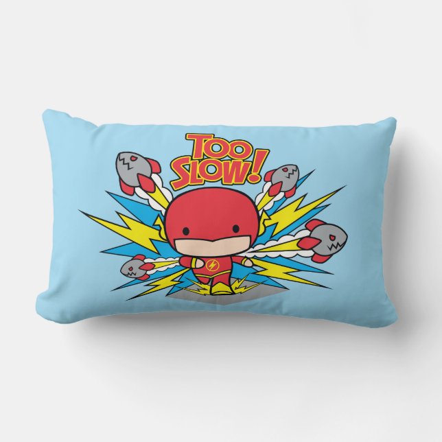Chibi Flash Outrunning Rockets Lumbar Cushion (Front)