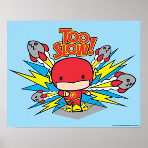 Chibi Flash Outrunning Rockets Poster