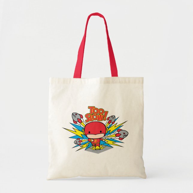 Chibi Flash Outrunning Rockets Tote Bag (Front)