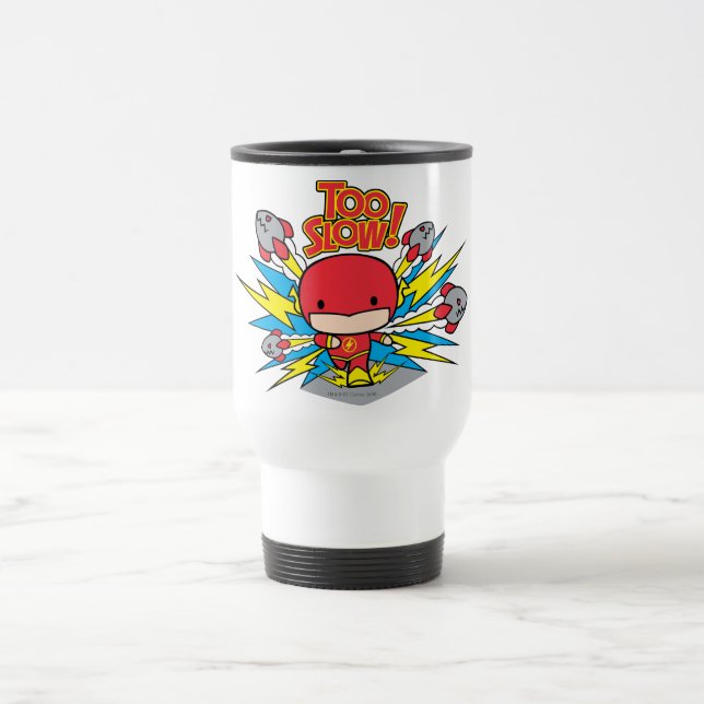 Chibi Flash Outrunning Rockets Travel Mug (Center)