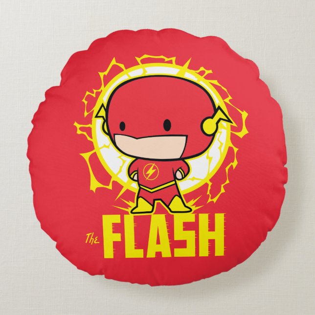Chibi Flash With Electricity Round Cushion (Front)