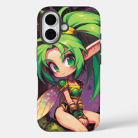 Chibi Forest Pixie at Dusk — Emerald Wings