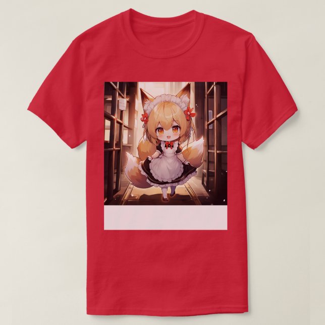Chibi Fox Maid T-Shirt (Design Front)