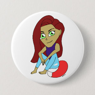 chibi foxy girl 7.5 cm round badge
