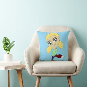 chibi foxy girl cushion
