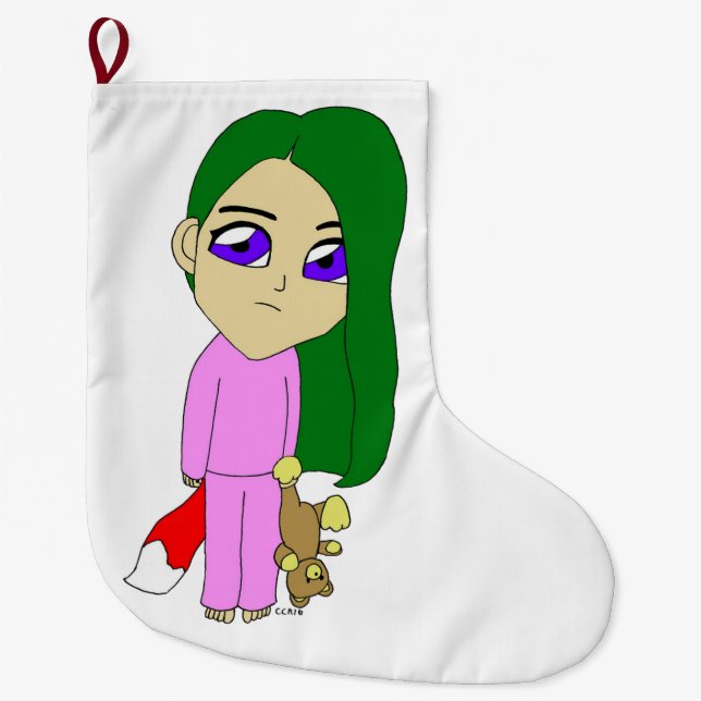 chibi foxy girl large christmas stocking (Front)