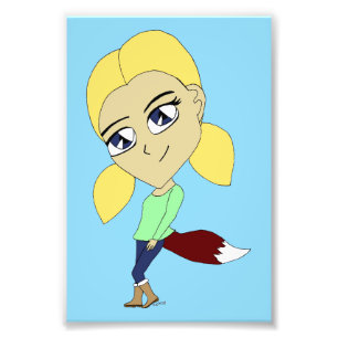 chibi foxy girl  photo print