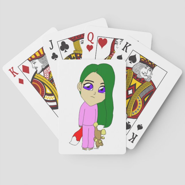 chibi foxy girl playing cards (Back)