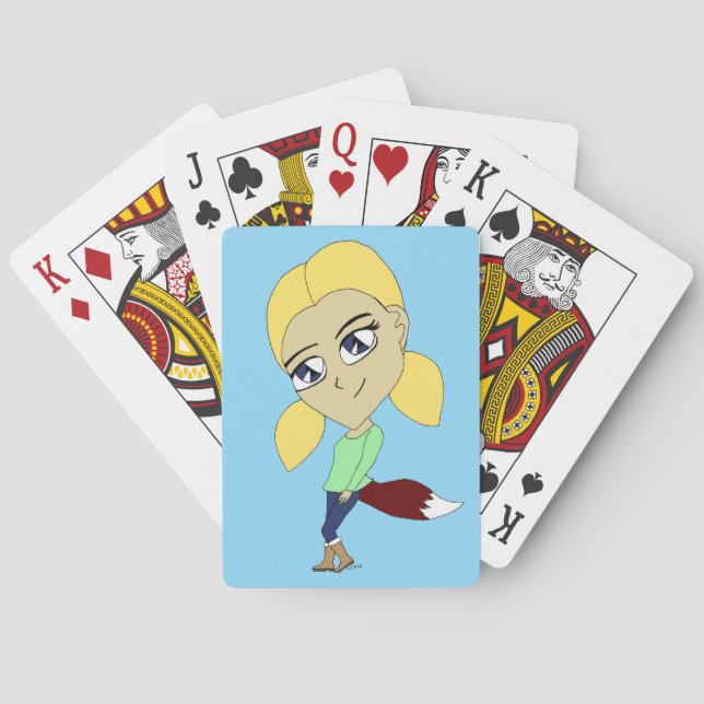 chibi foxy girl  playing cards (Back)