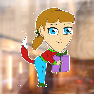 chibi foxy girl  window cling