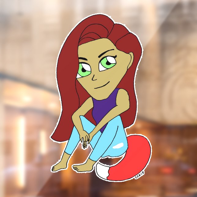 chibi foxy girl window cling (Sheet 2)