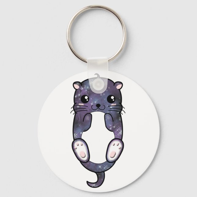 Chibi Galaxy Otter Key Ring (Front)