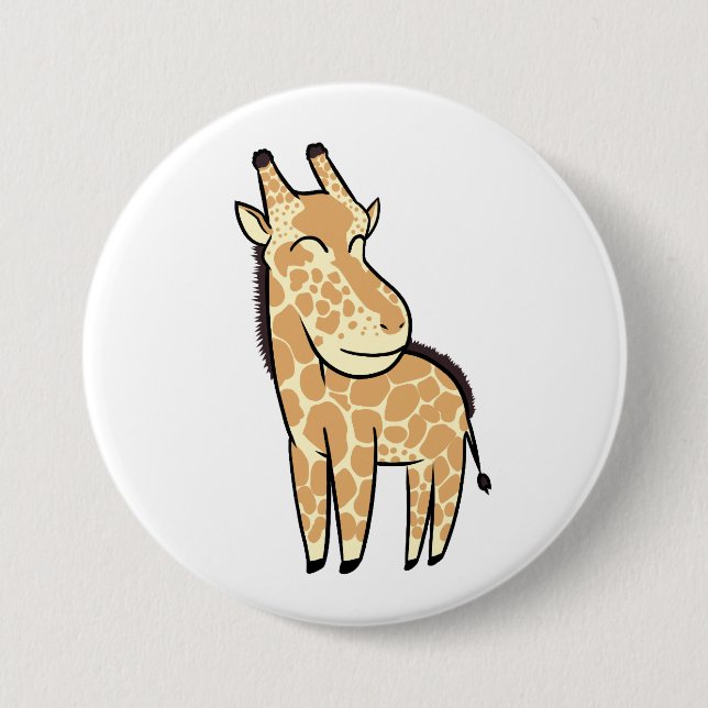 Chibi Giraffe 7.5 Cm Round Badge (Front)