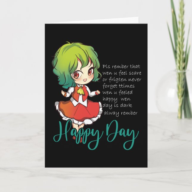 Chibi Girl Anime Motivation Card (Front)
