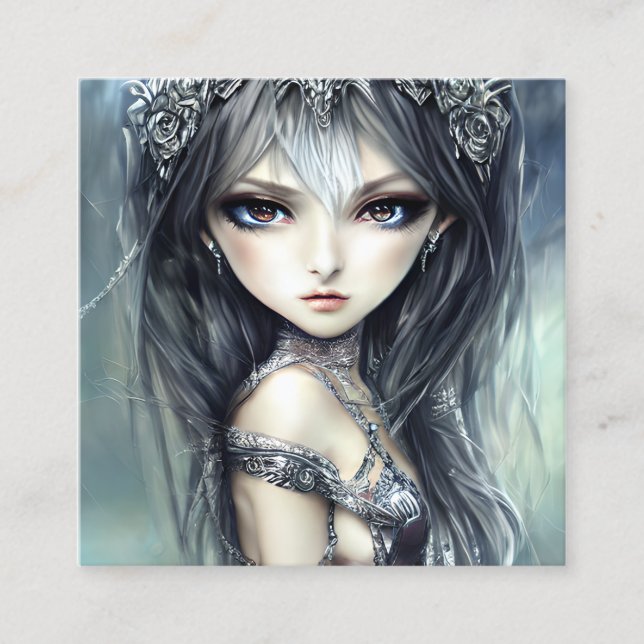 Chibi Girl Knight Calling Card (Front)