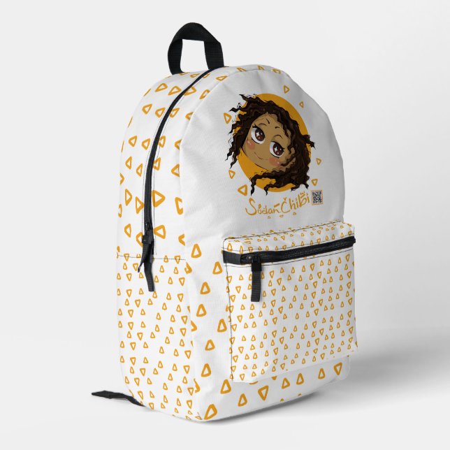 Chibi girl printed backpack (Back Corner Left)