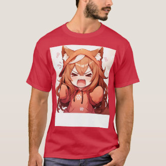 chibi girl wear fox hoodie T-Shirt