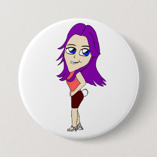 chibi girl with a bunny tail 7.5 cm round badge