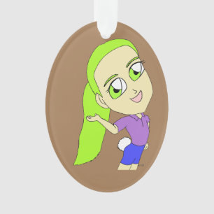 chibi girl with a bunny tail ornament