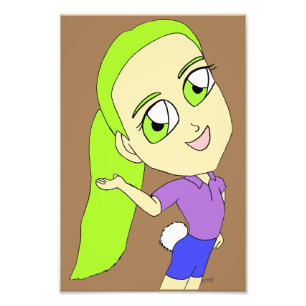 chibi girl with a bunny tail photo print