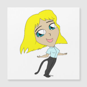 chibi girl with a tail   