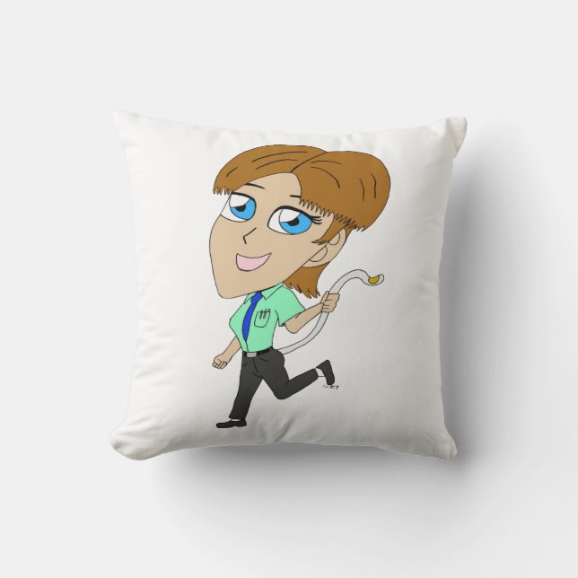 chibi girl with a tail cushion (Front)